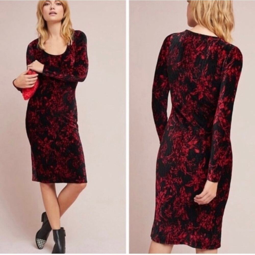 HD in Paris Anthropologie Women's Diedre Long Sleeve Column Dress M